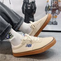 潮鞋港风帆布鞋男韩版情侣休闲鞋子女ins潮流爆款百搭学生滑板鞋 N米色 35女