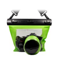 单反相机防水袋潜水游泳快门单反户外防水游泳浮潜装备海边防护罩 卡扣短焦绿色