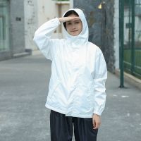 雨衣雨裤套装男女时尚潮流电动车骑行防水防暴雨夏季初中生雨衣 白色上衣单件 S