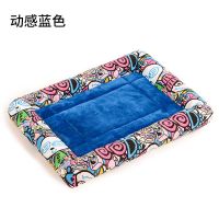 帆布宠物垫子狗垫子耐咬猫窝狗窝垫泰迪中小型犬四季通用宠物用品 动感蓝色[毛绒款] S[单个垫子]