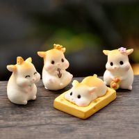 仿真可爱贪吃松鼠奶酪小仓鼠宝宝盲盒卡通玩偶桌面模型手办摆件 黄色随机1个简装