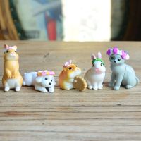 花环小动物摆件 兔子小狗仓鼠猫咪玩偶玩具 模型公仔蛋糕烘焙装饰 花环小动物5款