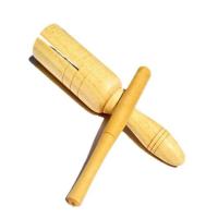 双响筒高低音梆子光面加沟奥尔夫打击乐器幼儿园小学生音乐课 单响平纹款_