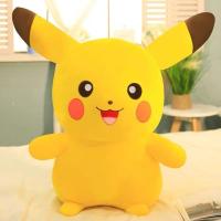 大笑[全长测量] 45厘米[收藏送皮卡丘挂件+香包] 可爱皮卡丘公仔毛绒玩具比卡丘抱枕睡觉大号超软布娃娃生日礼物偶