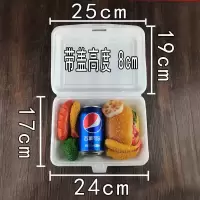 大号烧腊盒50个(广东省内) 特大号一次性饭盒烧烤生蚝专用泡沫饭盒烤鸭烧鸡烧腊外卖快餐打包