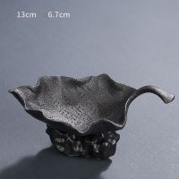 黑陶枫叶过滤组 茶漏器创意可爱陶瓷高密度茶滤架茶道配件泡茶摆件过滤网功夫茶隔