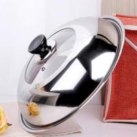 24CM锅盖-塑料把手 锅盖不锈钢家用加高加厚炒锅盖子30cm32cm34cm通用可视透明玻璃盖