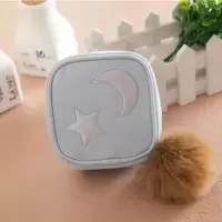 蓝色 首饰包高档时尚刺绣款饰品收纳包迷你随身携带首饰收纳盒首饰盒