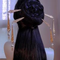 简约款一对价 迦南神女流苏发簪古风汉服簪子动漫建模感造型珍珠步摇发饰