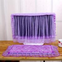 免摘浪漫紫两件套 19-23寸通用 开机不取免摘台式液晶边框电脑罩套19-23寸24-27寸防尘罩前后加纱