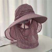 紫色 M(56-58cm) 遮阳帽子女夏天户外出游防晒遮脸太阳帽大檐防紫外线骑车采茶凉帽