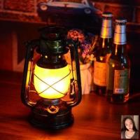 煤油款(黑色灯身) 剧本杀店装饰道具氛围灯恐怖密室氛围摆件舞会吓人鬼屋马灯蜡烛台