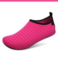 简约条纹玫红 36-37(适合35-36脚) 漂流鞋女男浮潜游泳贴肤潜水儿童沙滩袜跑步机鞋情侣款瑜伽鞋速干