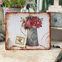 1 外贸复古花园装饰铁皮画园艺杂货阳台挂牌田园风挂件杂货墙面装