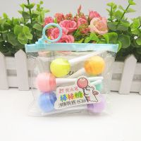 164棒棒糖荧光笔6色1套 棒棒糖迷你荧光笔卡通可爱韩国糖果色袋装6支划重点标记笔涂色