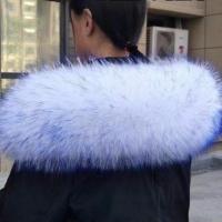 白色蓝尖 50厘米 仿真毛羽绒服派克服大衣狐狸貉子毛领子大毛通用男女百搭毛领单卖