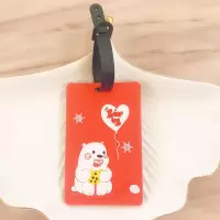 贪吃小熊 硅胶行李牌行李箱挂牌飞机登机牌旅行箱挂饰装饰标识挂件防丢吊牌