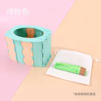 折叠坐便器绿粉色 送收纳袋+清洁袋 儿童外出折叠马桶便携式车载婴儿小孩尿壶尿盆男女宝宝旅行坐便器
