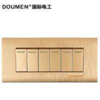 国际电工118开关插 国际电工118开关插座面板墙壁电源金拉丝三位六开双控开关.