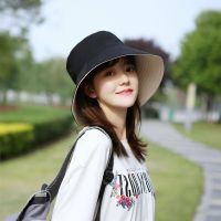 双面可戴（黑色/卡其） 送防风绳 XL(60-62cm) 双面防晒帽大头围渔夫帽女大帽檐遮阳帽子日本UV防紫外线旅游帽