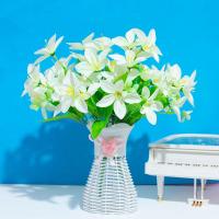 咖啡（水百合2束）+好瓶 干花装饰塑料插花束室内家居茶几餐桌客厅摆设摆件小盆栽假花仿真