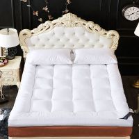 【加厚10CM】白色 100x200 加厚羽绒棉床垫榻榻米可折叠1.5m1.8米床褥0.9cm学生宿舍软床垫被