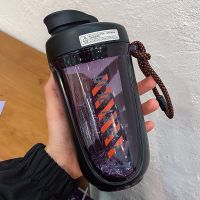 黑色550毫CMSH-0763 创意简约蛋白粉奶昔摇摇杯高颜值带刻度果汁水杯健身塑料杯子