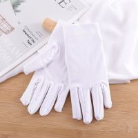 短款白色 均码 夏季薄款女手套骑车开车防晒防紫外线透气加长护手臂套礼仪手套