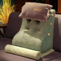 恐龙【加高靠枕+枕头可暖手】 【单独靠枕】50×40×25厘米sQ 床头软包大靠背靠垫可拆洗枕头沙发榻榻米卧室床上抱枕三