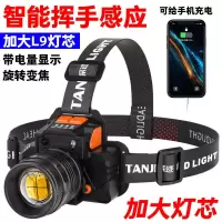 T55【感应+变焦+电显+可充手机】 特种兵39000K低配T6灯芯低亮 头灯充电户外夜钓鱼远射手电筒超亮头戴式特种兵强
