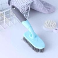 黑色手柄地板刷（浅蓝色） 地板硬毛刷浴缸清洁刷子厨房卫生间角落缝隙刷长柄地板刷子板刷