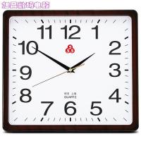 咖木色 14英寸 (挂钟上海三五牌石英钟555钟表挂钟客厅家用方形简约免打孔时钟