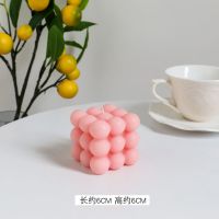 红色魔方蜡烛 香薰手工蜡烛小众家居装饰摆件拍照道具豆乳魔方蜡烛