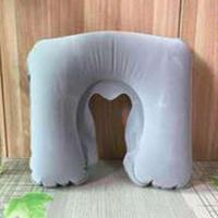 小口吹气款-浅灰 按压充气u型枕吹气便携旅行枕飞机坐车护颈枕脖子U形枕头颈部靠枕