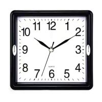 方形黑【DB】静音机芯 9英寸（直径22.5厘米） 方形电子挂钟客厅静音钟表家用个性创意时尚艺术日历石英钟挂墙上