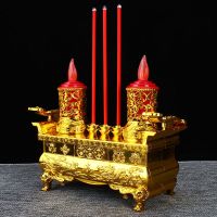 LED如意香炉（单独电池款） LED电香炉如意一体闪烁烛台供佛供财神电子香炉家用电池插电两用