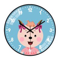 294黑色 8英寸（直径20厘米） 卡通静音挂钟创意可爱儿童房钟表挂墙卧室客厅家用时尚简约时钟表