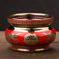 钛红香炉一个 4寸 供佛香炉家用香薰炉供台佛前插香线炉供奉财神陶瓷线香炉佛具摆件