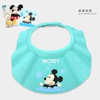 米奇绿色 可调节 迪士尼儿童洗头帽防水护耳可调节1-12岁婴儿洗发浴帽宝宝洗澡神