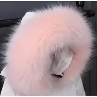 粉色北极狐 羽绒服帽子上的毛毛领 通用大衣毛领女 单买衣服毛领单配毛领单卖