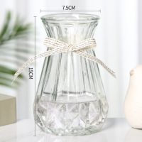 15高南瓜透明宝石款1个 玻璃花瓶透明水养富贵竹百合花瓶摆件客厅插花干花家用水培鲜花瓶