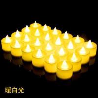 电子蜡烛 暖白色24个 led电子充电灯浪漫生日婚庆婚礼装饰布置道具路引灯电子蜡蜡烛