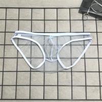 白色 6001 L 2尺1-2尺4 男士内裤男三角裤透明性感低腰凹凸大囊袋大码网眼男内裤网纱