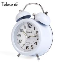白色3英寸7135 TELESONIC天王星闹钟声音超大静音夜光灯简约床头客厅复古座 台