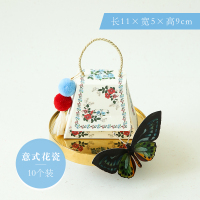 意式花瓷(10个装) 11cm*6.5cm*9cm Springkle中式田园仿瓷器喜糖盒 创意高档结婚手提式装糖果袋礼