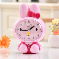 会唱歌粉色兔子[加购送电池] 20厘米 闹钟儿童女孩会说话起床神器学生专用卡通创意卧室床头钟男孩静音