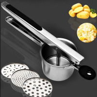 [外贸原单]黑色榨汁器带3底片 德国不锈钢手动榨汁机家用橙子压汁器多功能菜馅挤水器挤菜水神器