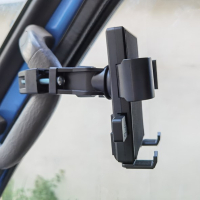 六角旋母自动锁黑 车载手机支架货车拉手把手机架挖掘机铲车装载车汽车上拧螺丝防震