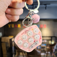 粉色 卡通地鼠机钥匙扣挂件掌上游戏机儿童创意玩具礼物男女背包挂饰