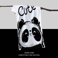 熊猫1 75x40cm 可爱熊猫沙滩巾儿童浴巾游泳速干不掉毛便携海边男童女童吸水毛巾